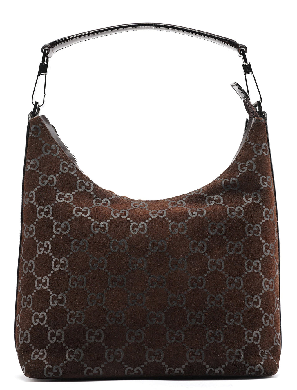 1997 Brown GG Suede Shoulder Bag