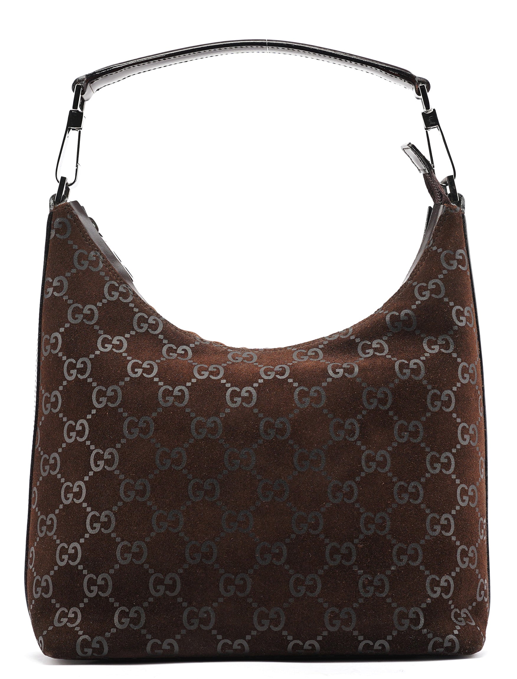 1997 Brown GG Suede Shoulder Bag