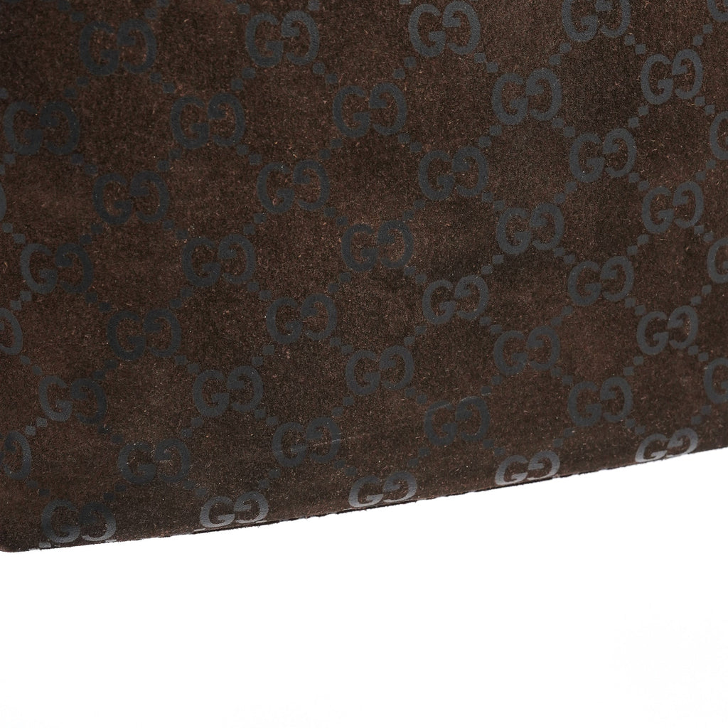 1997 Brown GG Suede Shoulder Bag