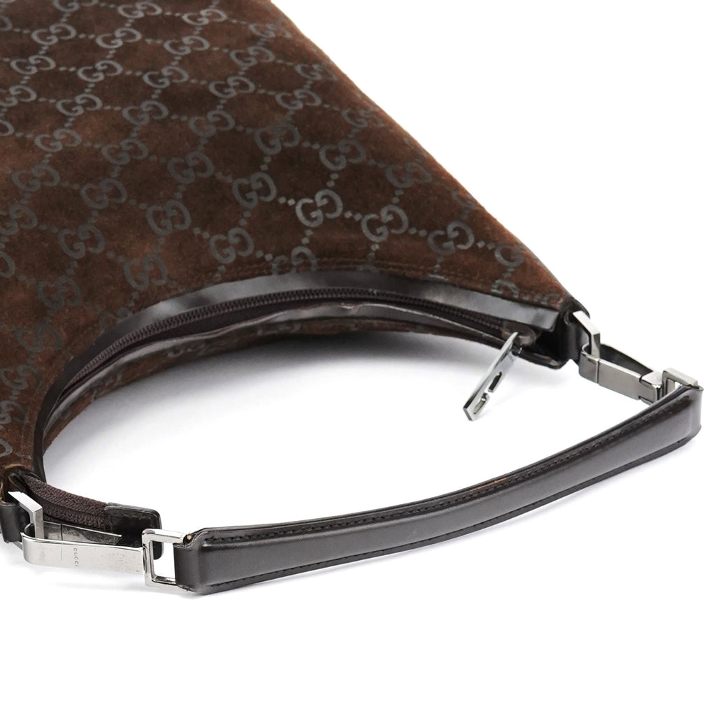 1997 Brown GG Suede Shoulder Bag