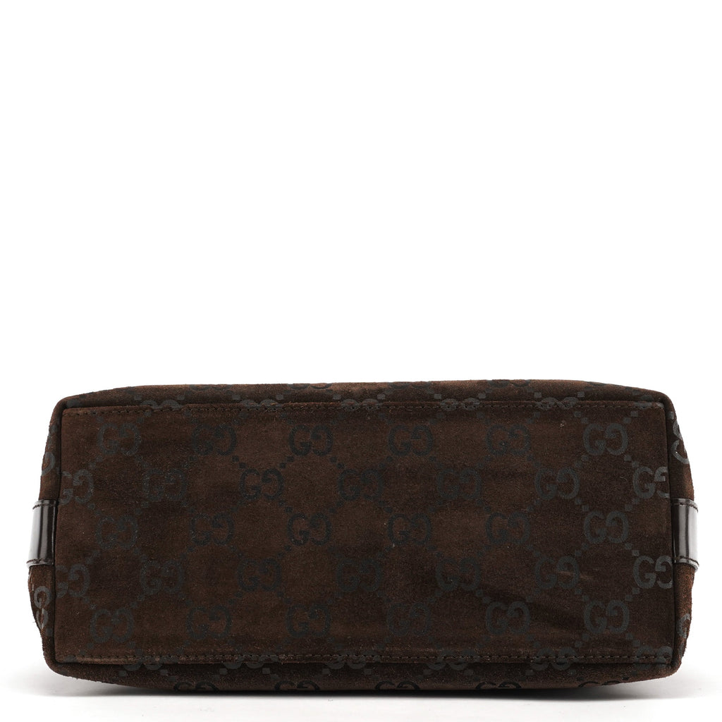 1997 Brown GG Suede Shoulder Bag