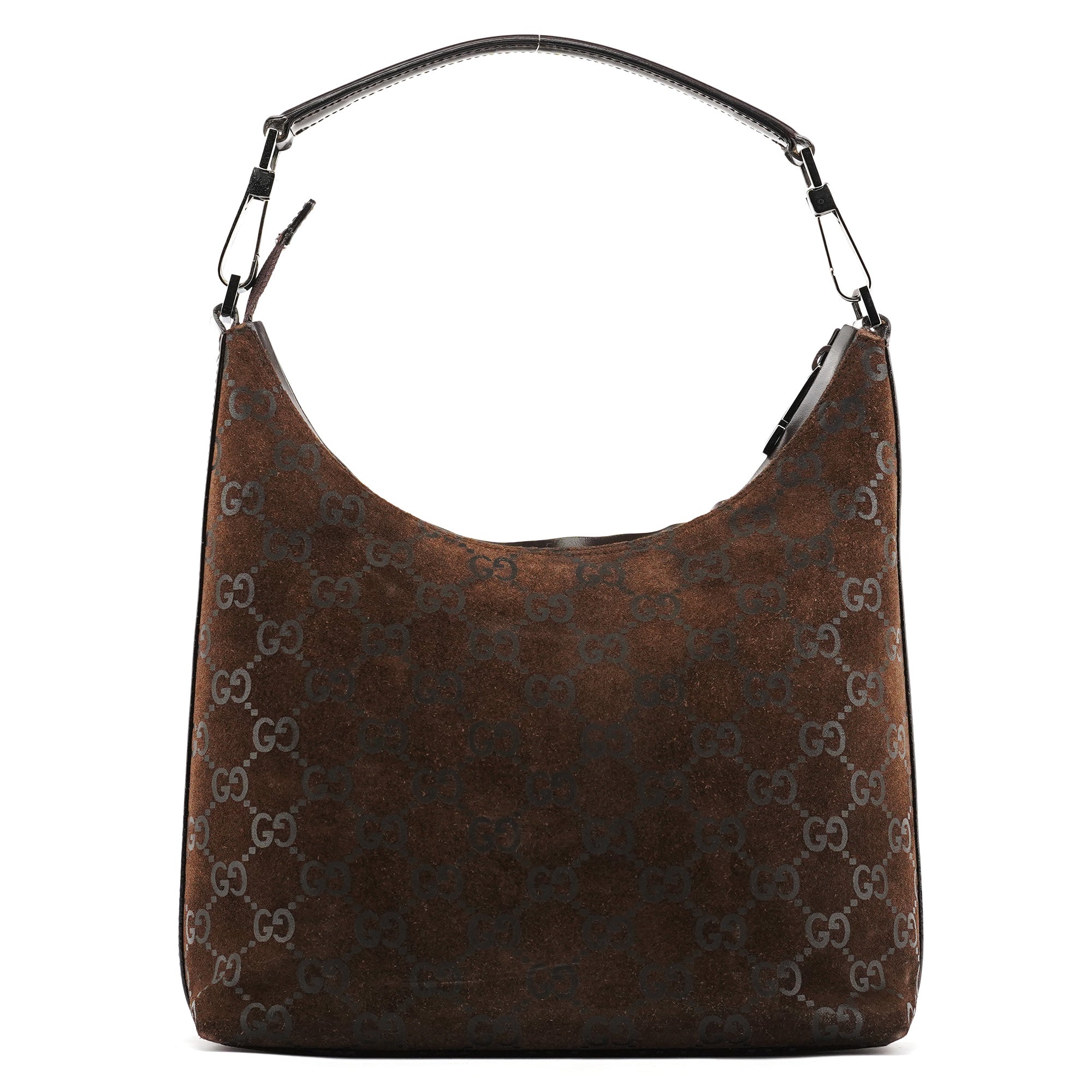 1997 Brown GG Suede Shoulder Bag