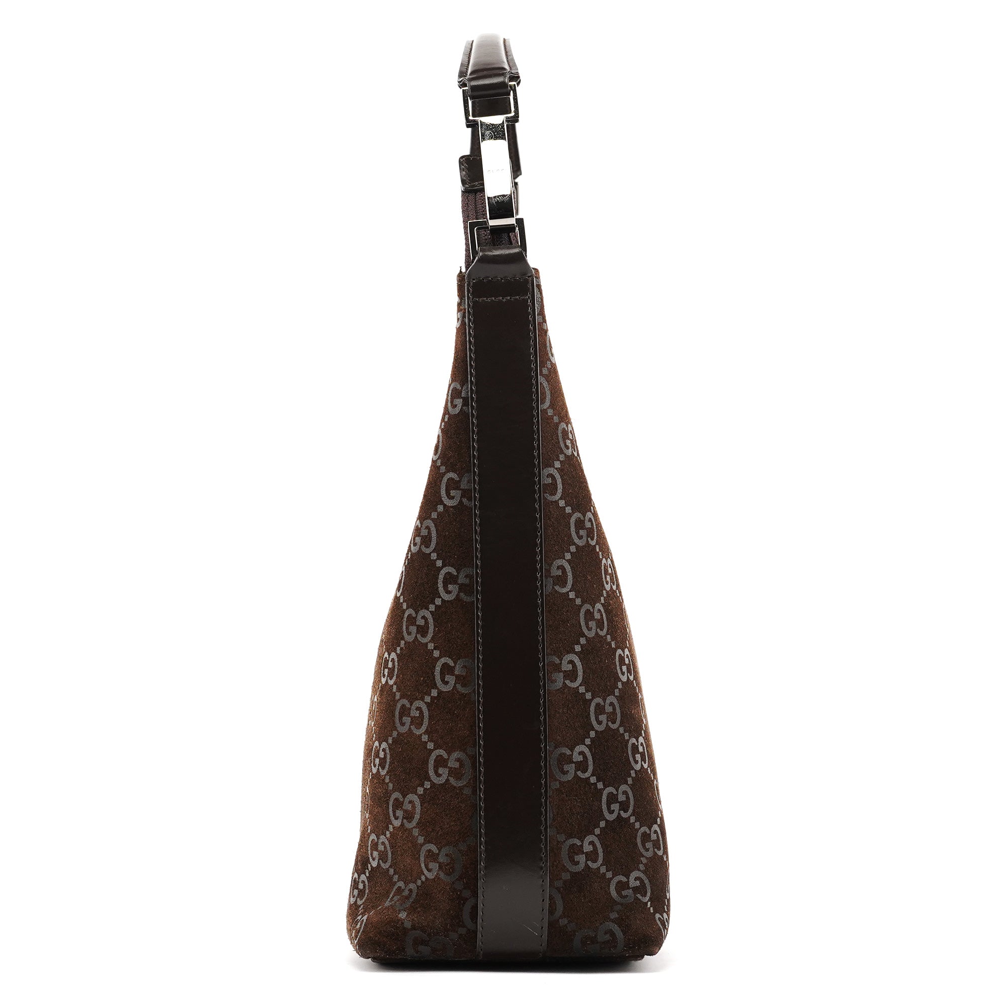 1997 Brown GG Suede Shoulder Bag