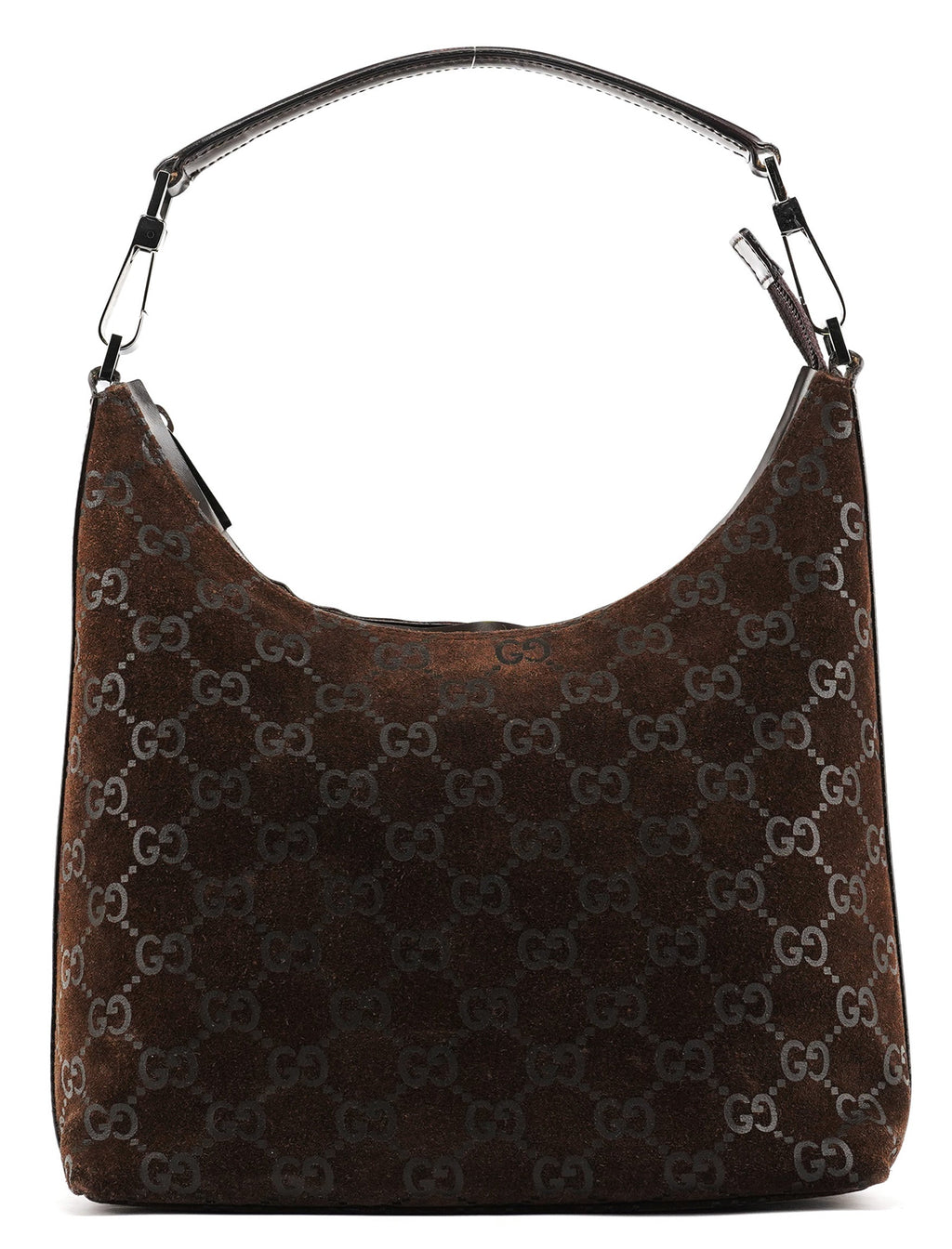 1997 Brown GG Suede Shoulder Bag