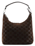 1997 Brown GG Suede Shoulder Bag