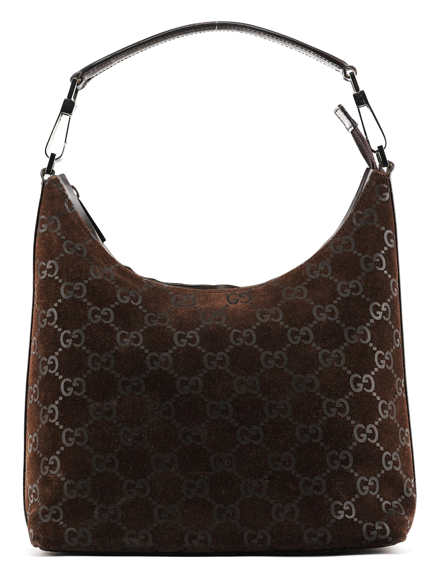 1997 Brown GG Suede Shoulder Bag