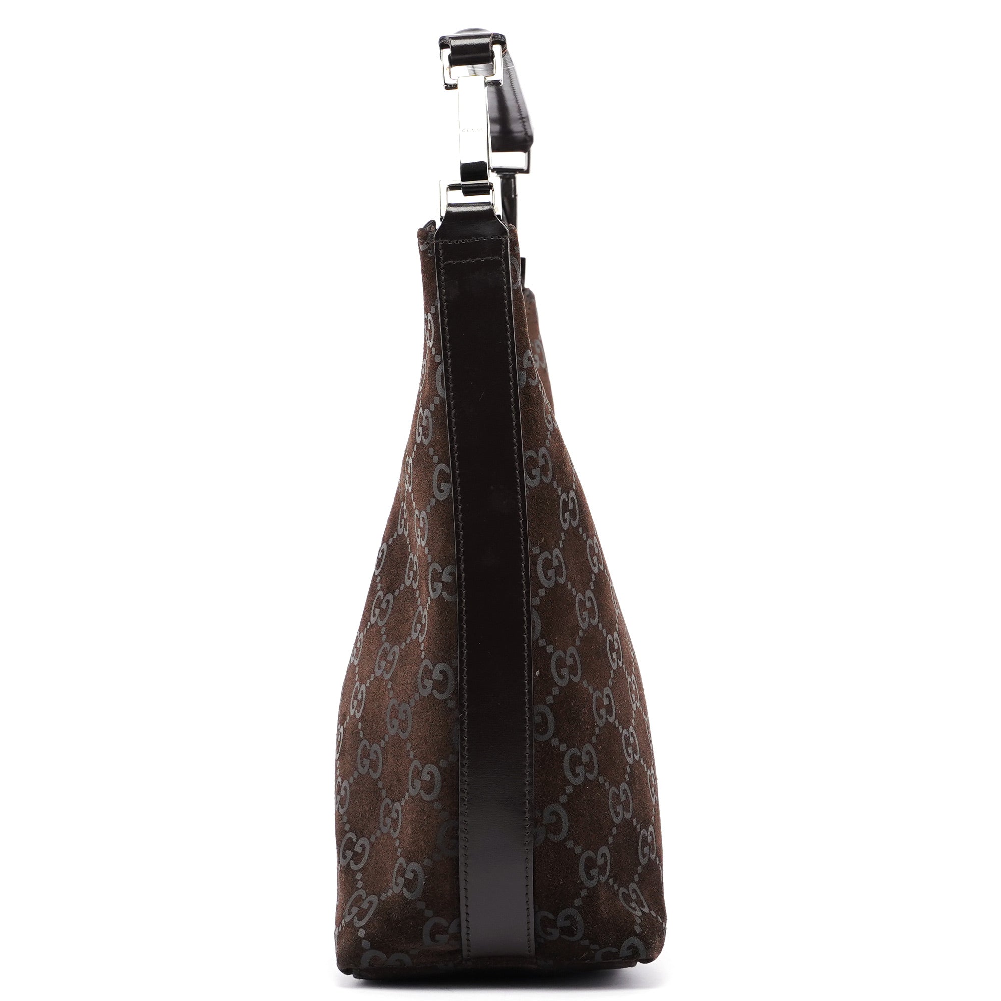 1997 Brown Suede GG Shoulder Bag