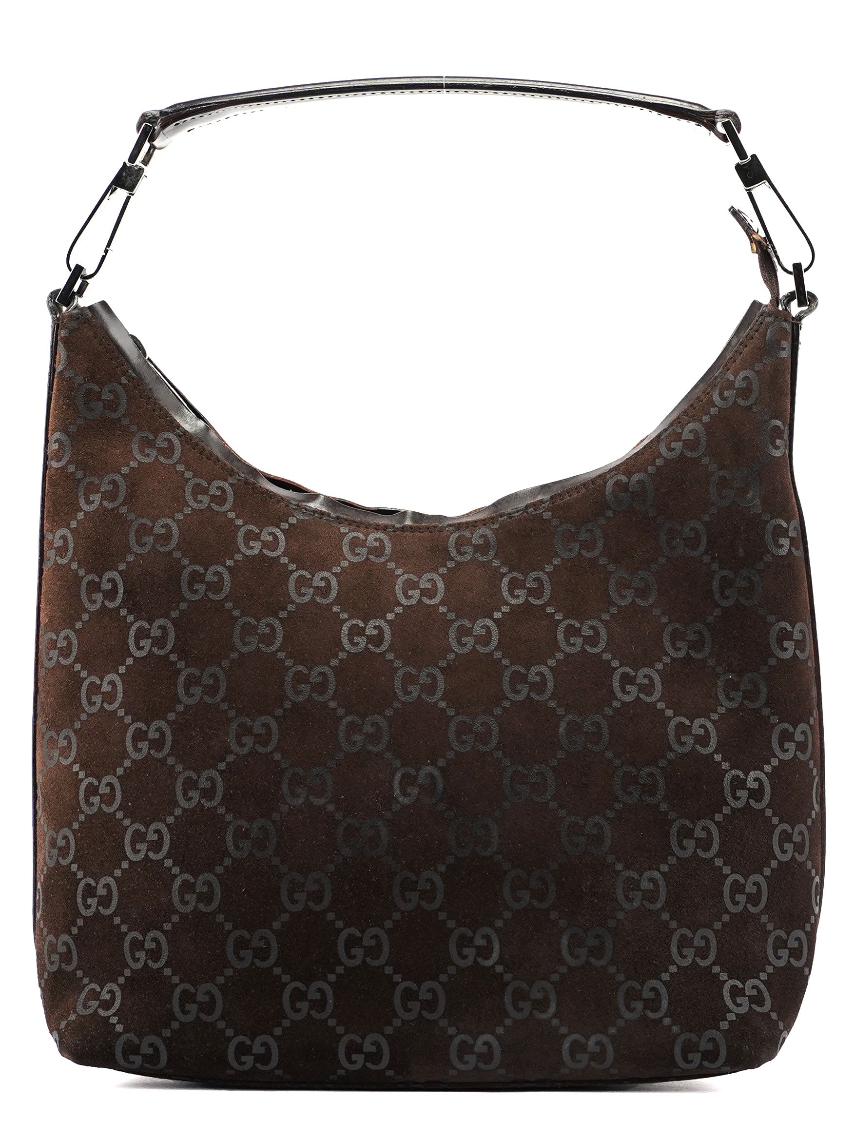 1997 Brown Suede GG Shoulder Bag