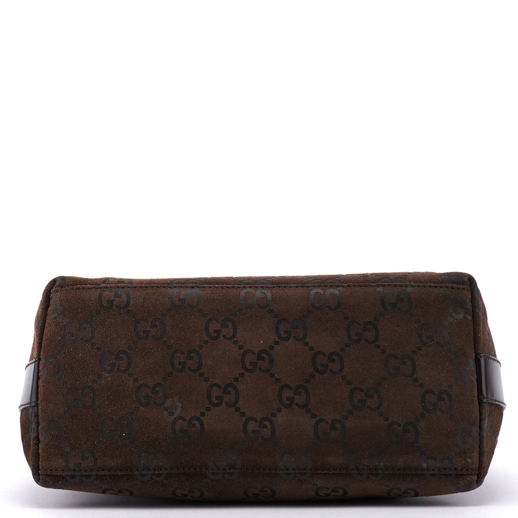 1997 Brown Suede GG Shoulder Bag