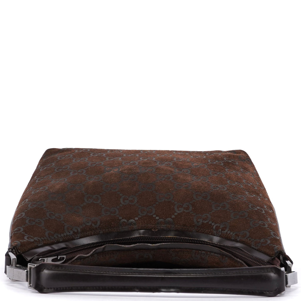 1997 Brown Suede GG Shoulder Bag