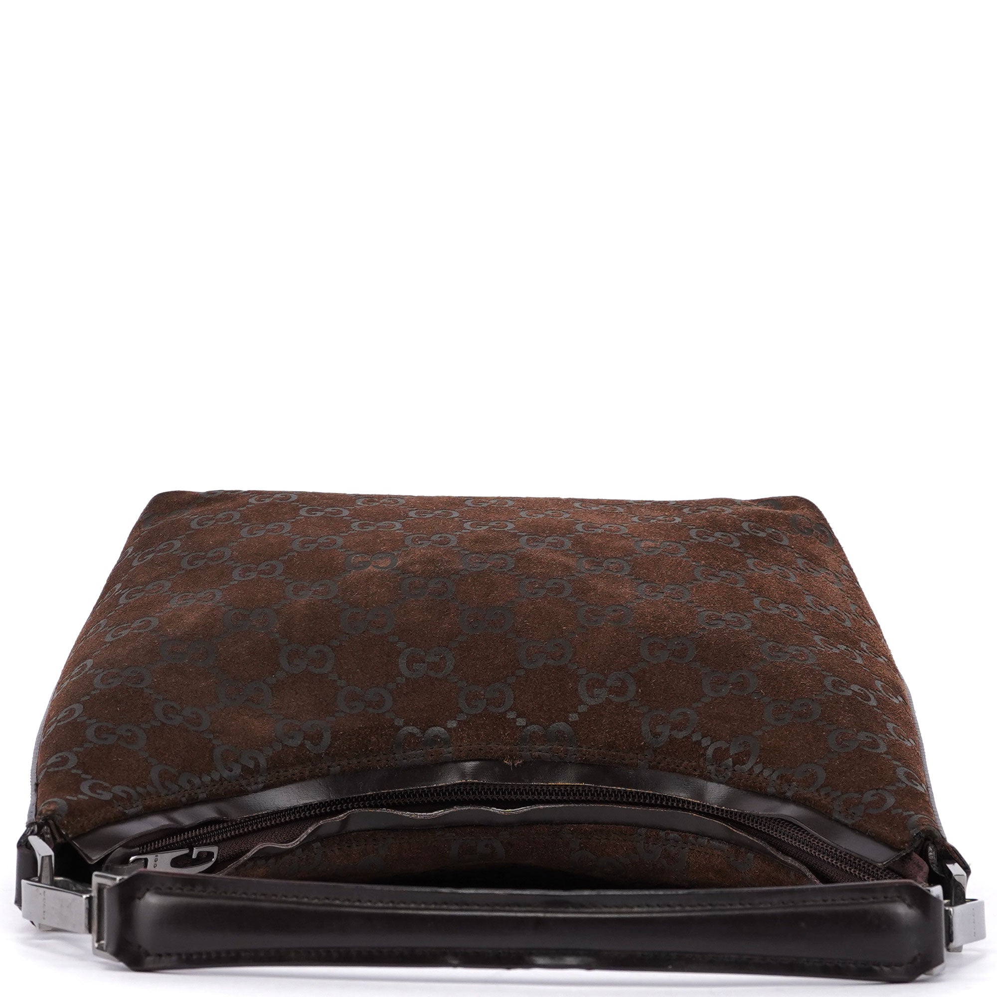 1997 Brown Suede GG Shoulder Bag