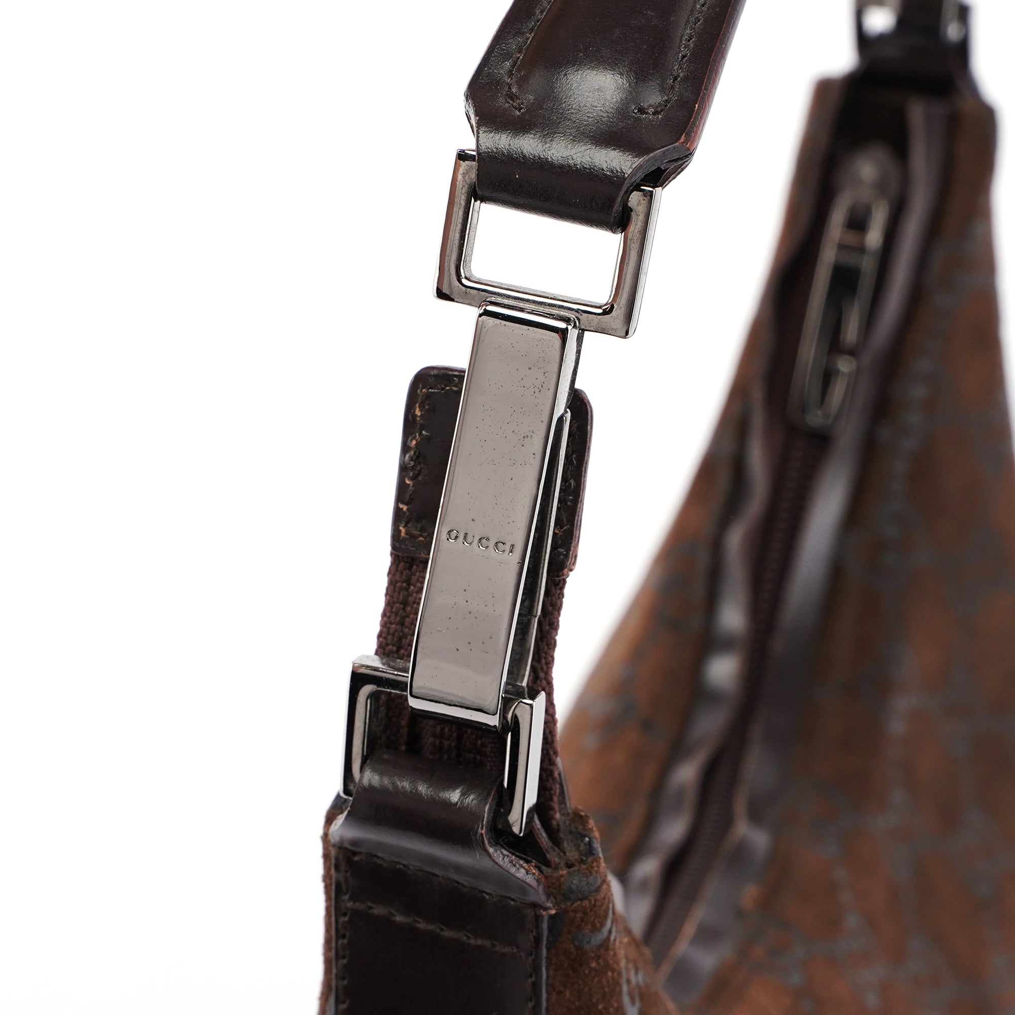 1997 Brown Suede GG Shoulder Bag
