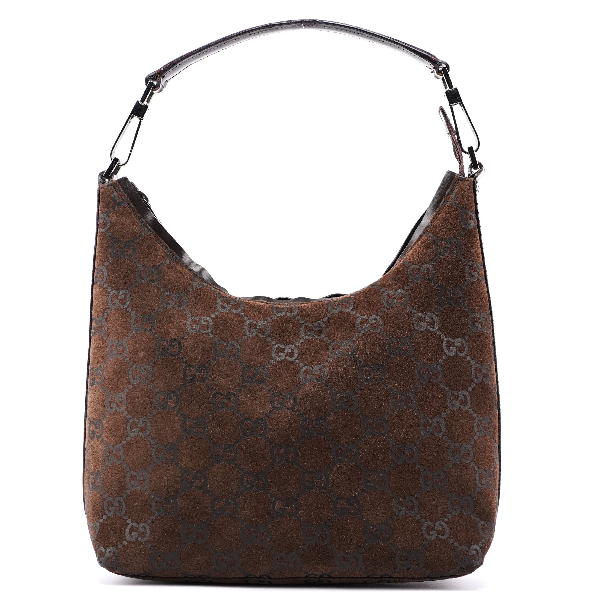 1997 Brown Suede GG Shoulder Bag