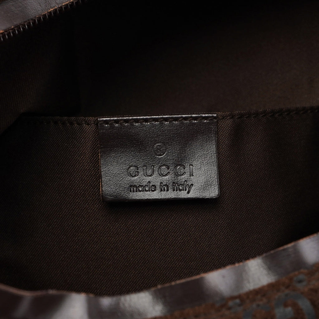 1997 Brown Suede GG Shoulder Bag