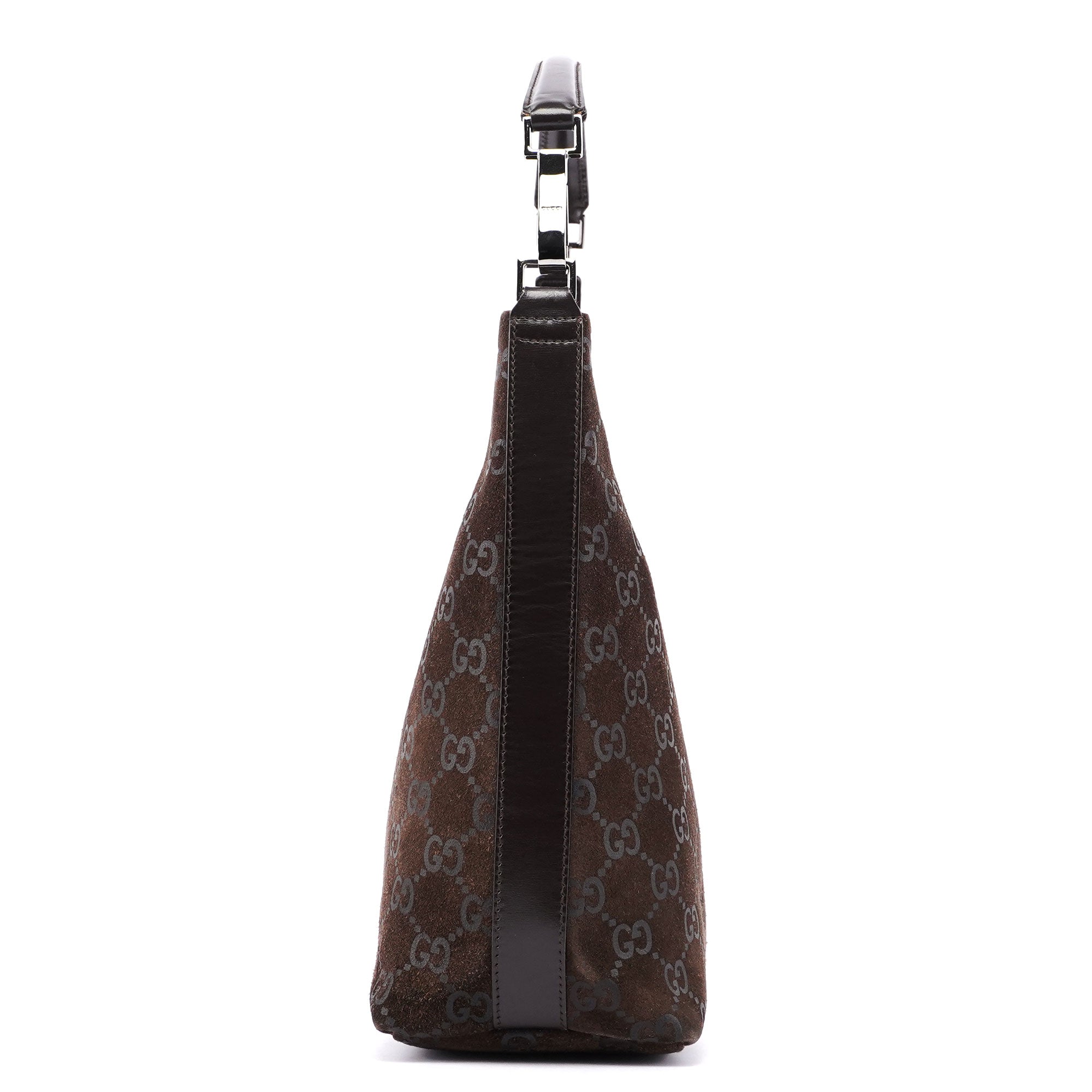 1997 Brown Suede GG Shoulder Bag