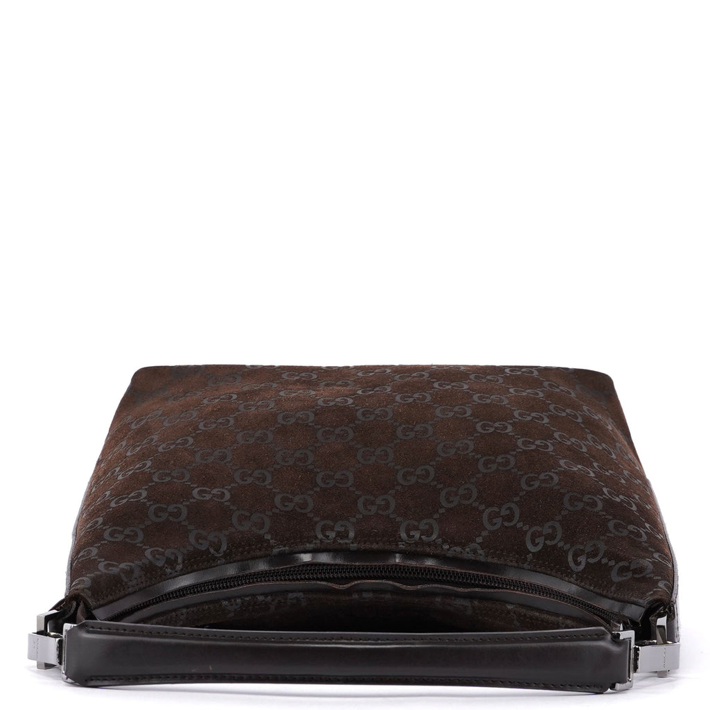1997 Brown Suede GG Shoulder Bag