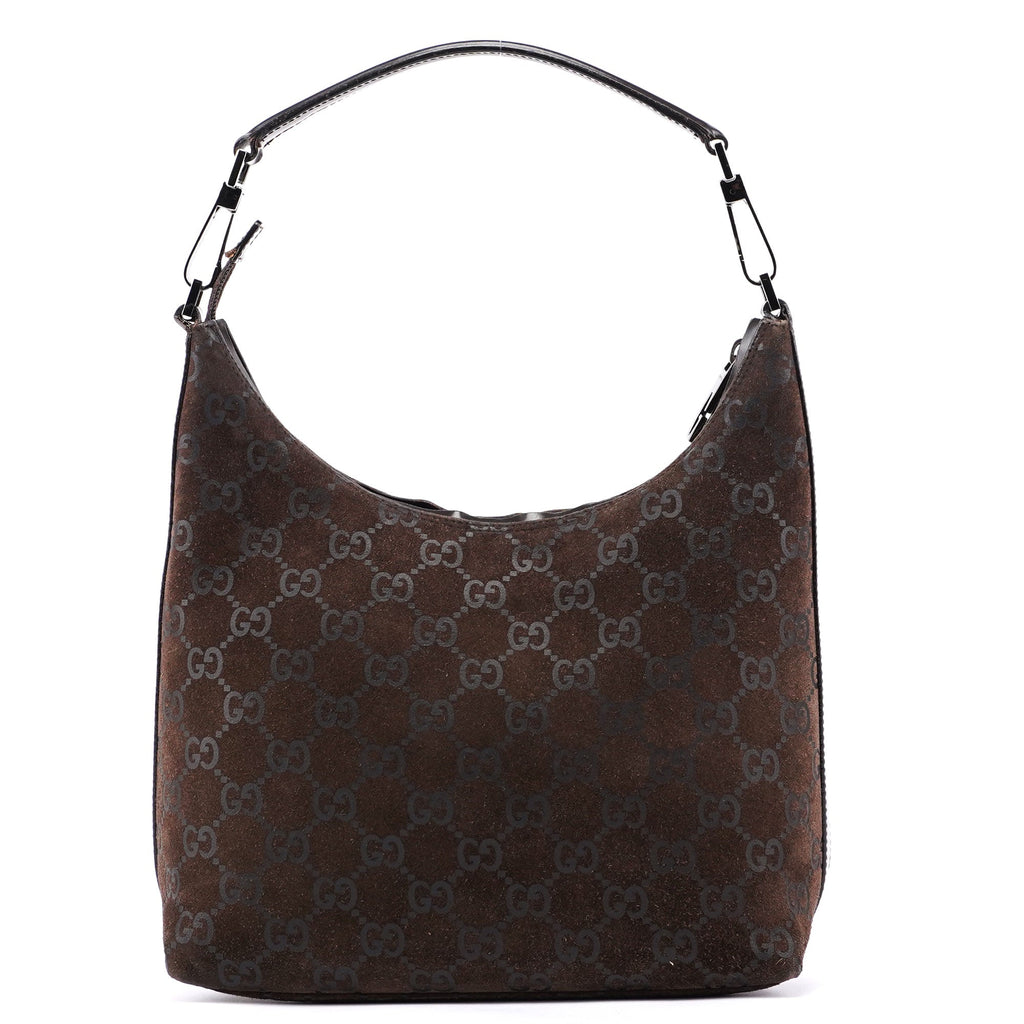 1997 Brown Suede GG Shoulder Bag