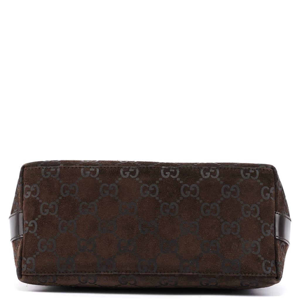 1997 Brown Suede GG Shoulder Bag