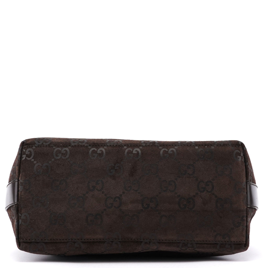1997 Brown Suede GG Shoulder Bag