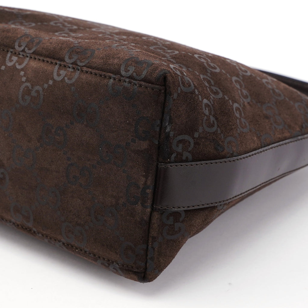 1997 Brown Suede GG Shoulder Bag