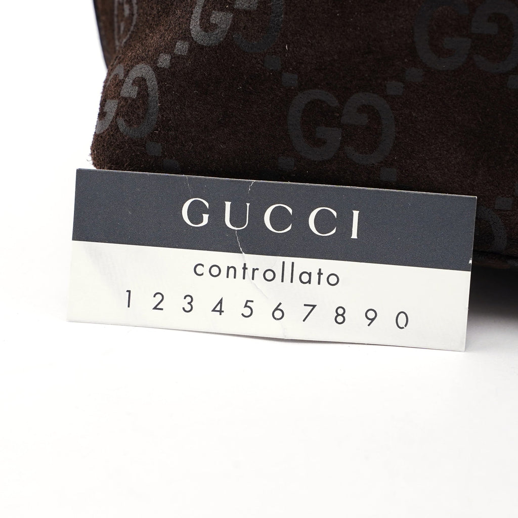 1997 Brown Suede GG Shoulder Bag
