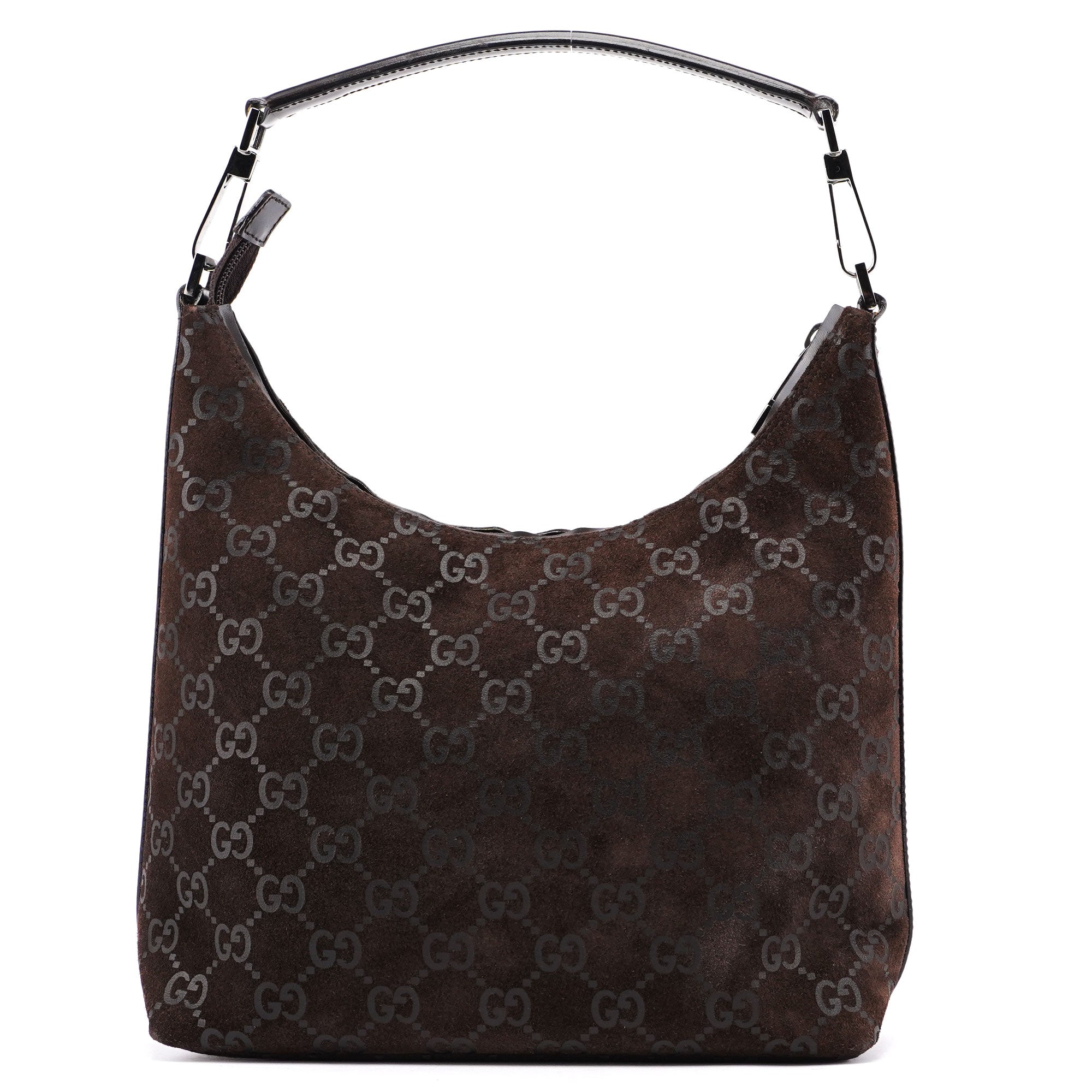 1997 Brown Suede GG Shoulder Bag
