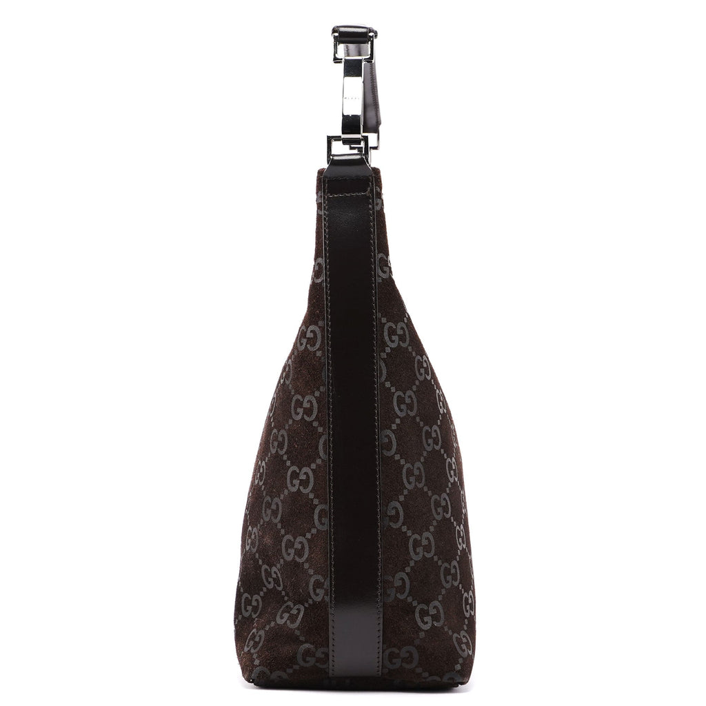 1997 Brown Suede GG Shoulder Bag