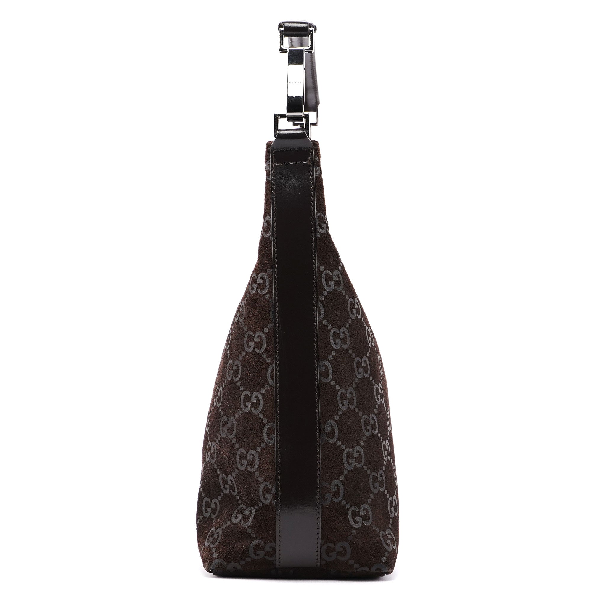 1997 Brown Suede GG Shoulder Bag
