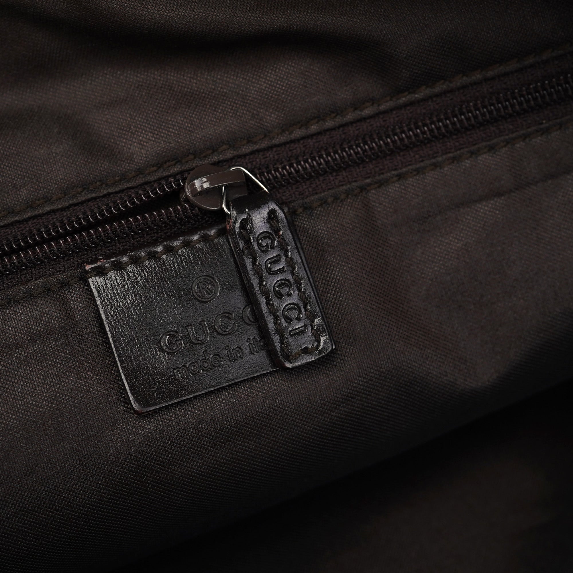 1997 Brown Suede GG Shoulder Bag
