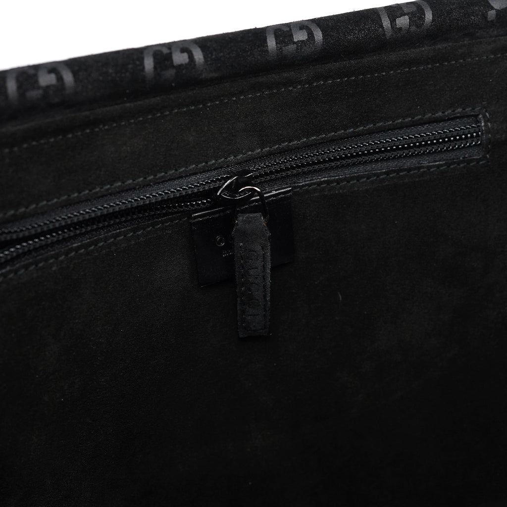 1997 GG Suede Metal Handle Tote Bag