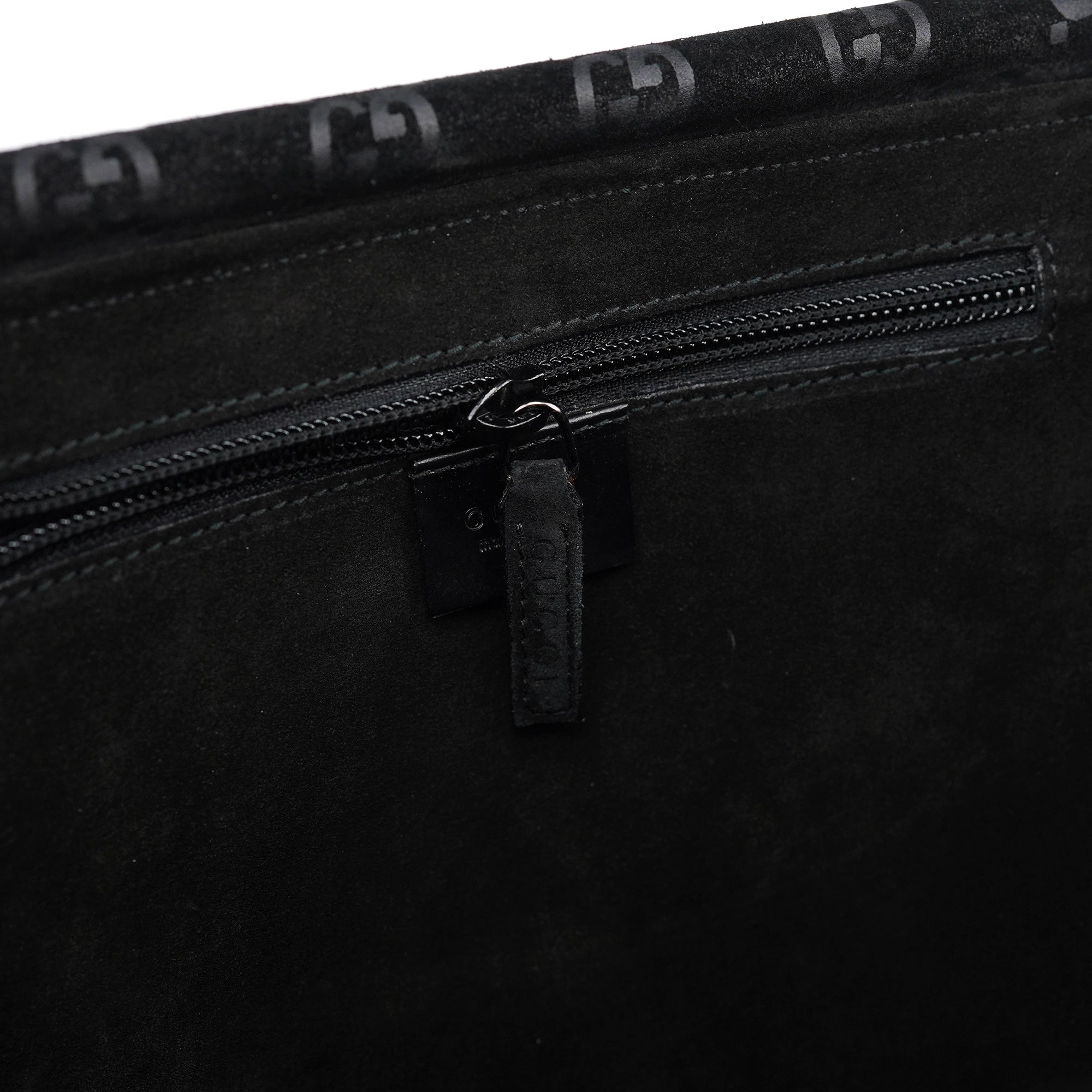1997 GG Suede Metal Handle Tote Bag