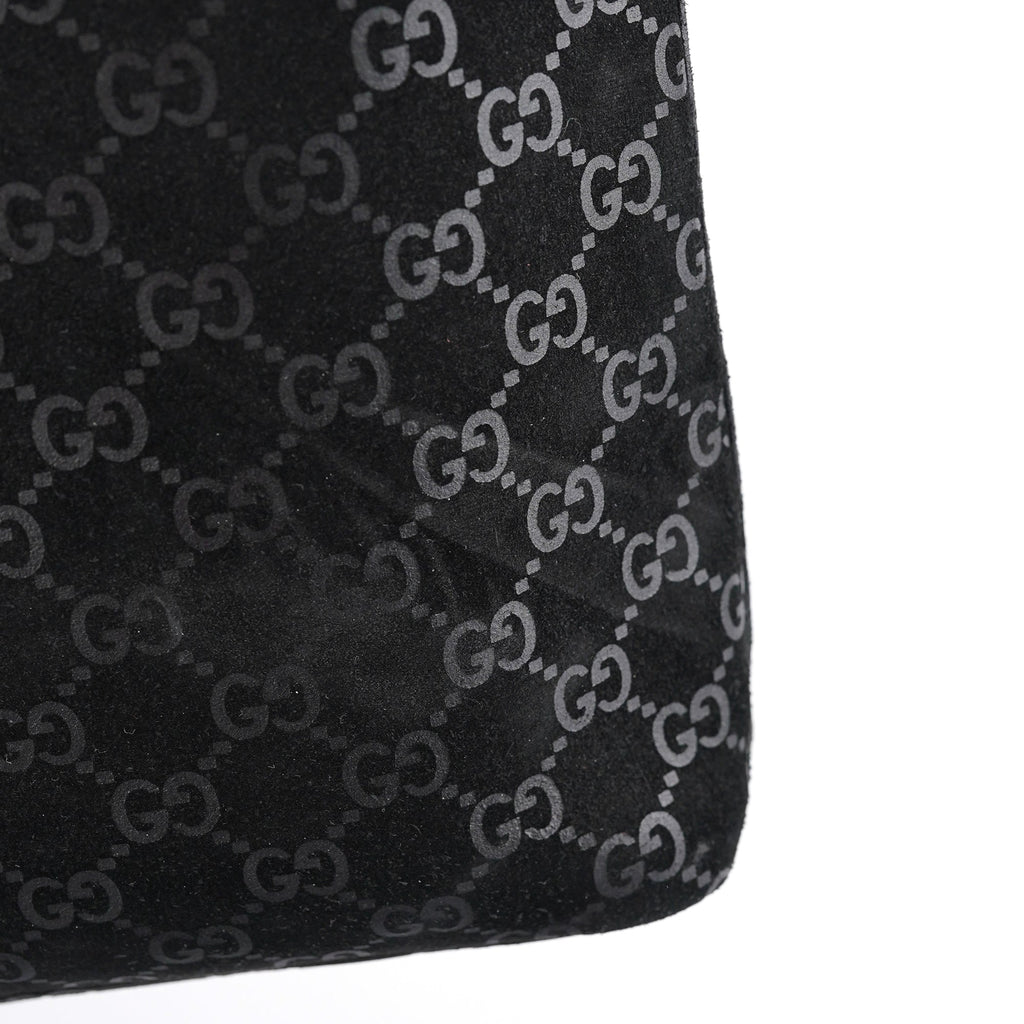 1997 GG Suede Metal Handle Tote Bag