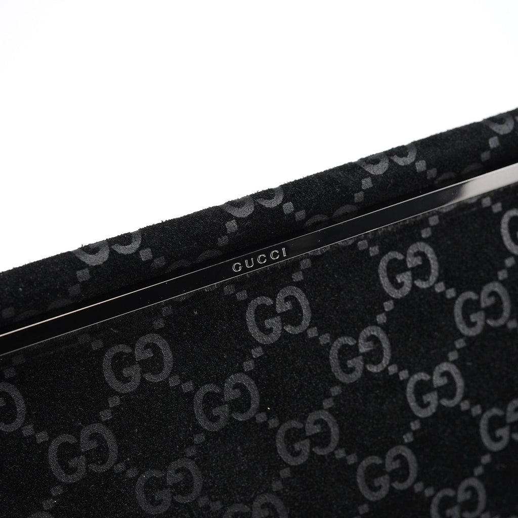 1997 GG Suede Metal Handle Tote Bag