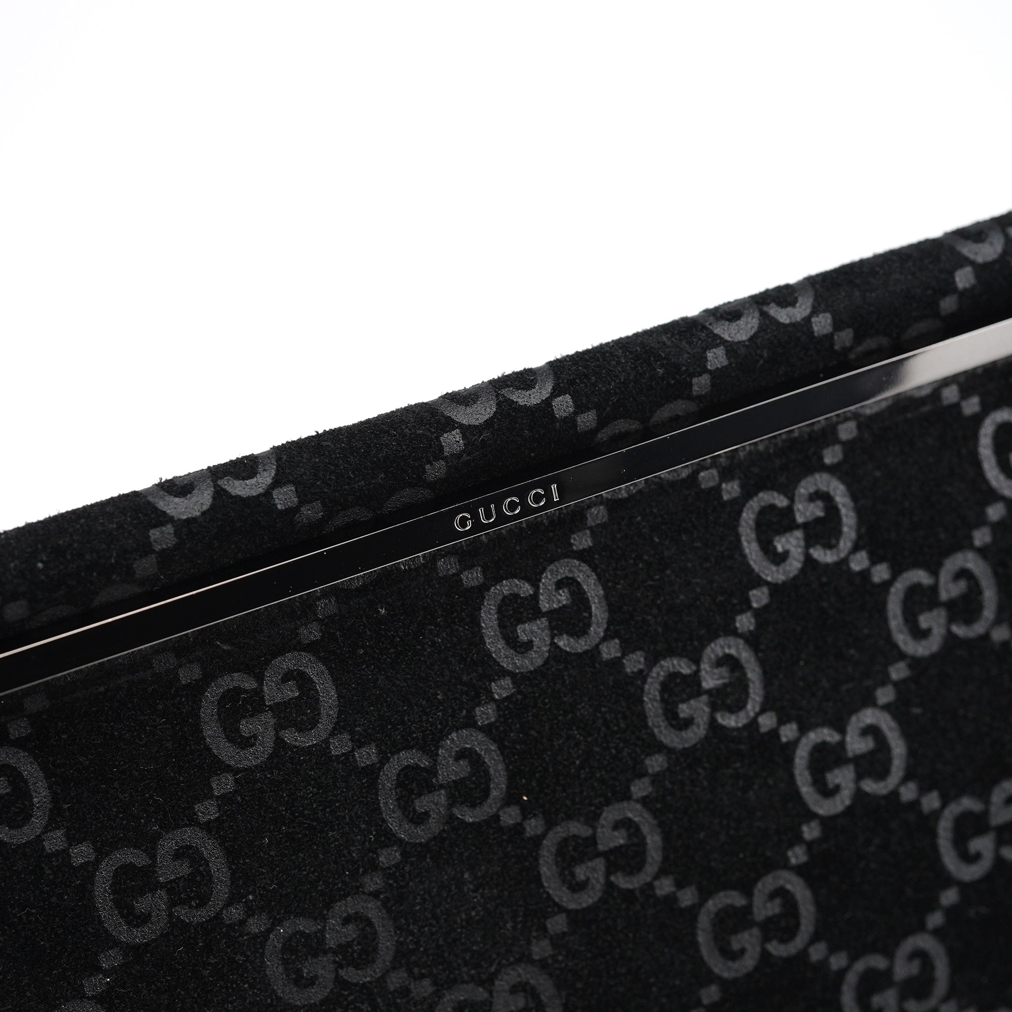 1997 GG Suede Metal Handle Tote Bag