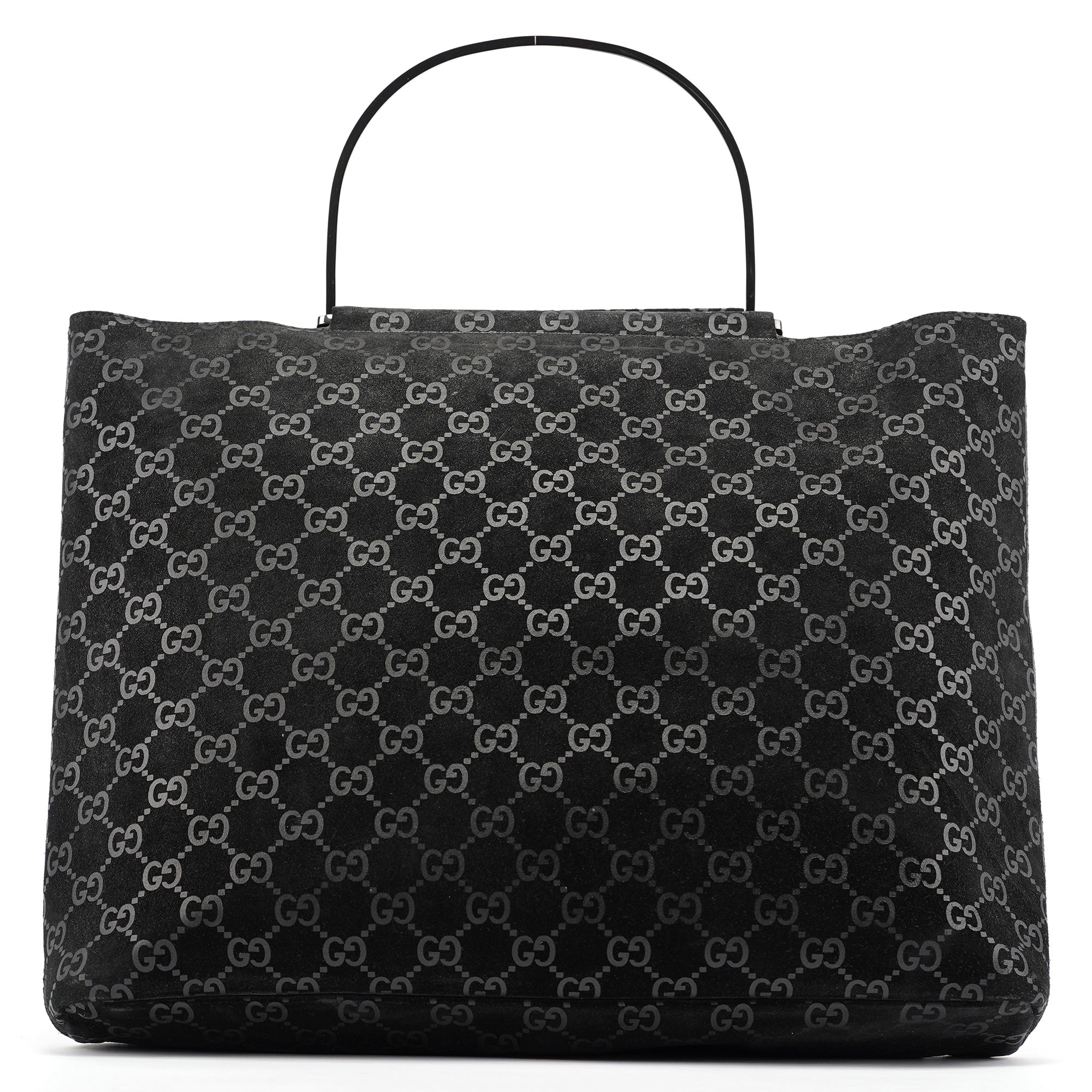 1997 GG Suede Metal Handle Tote Bag
