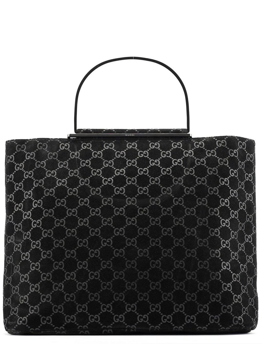 1997 GG Suede Metal Handle Tote Bag