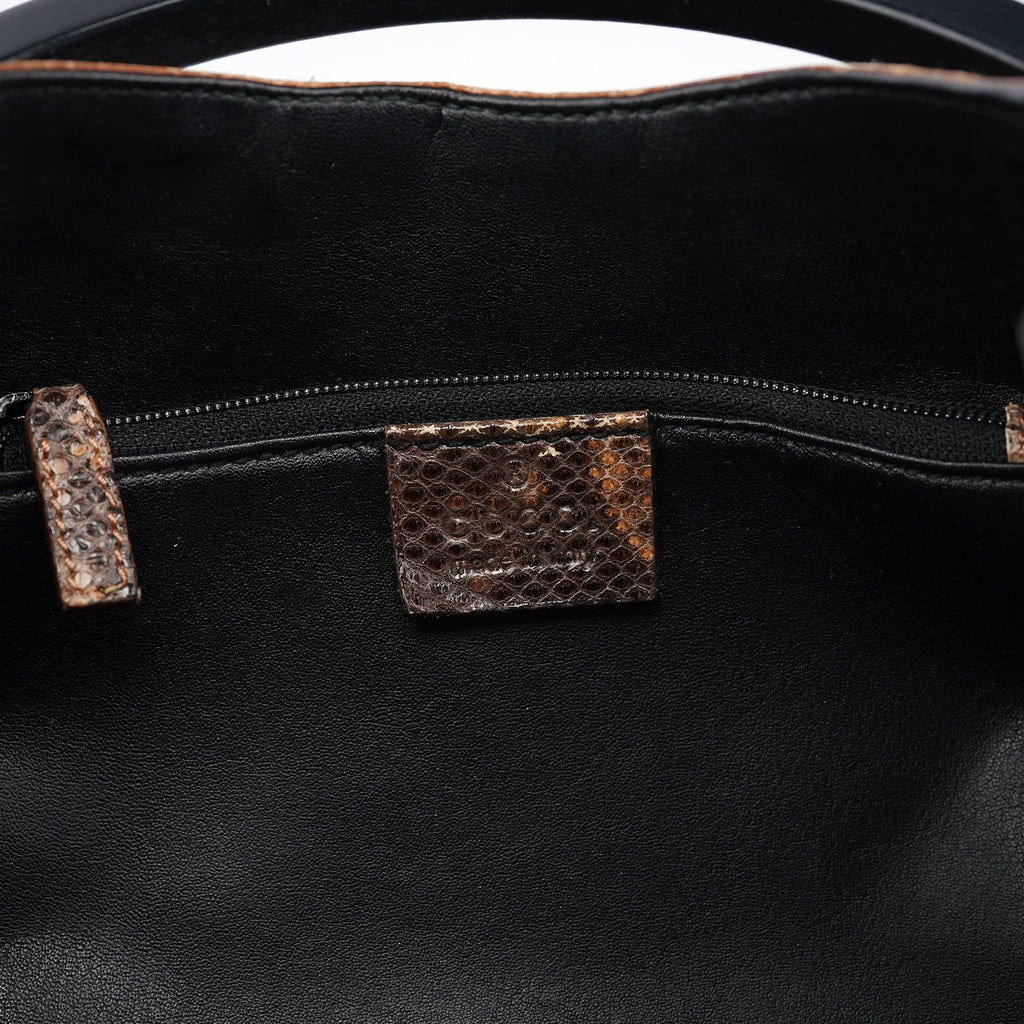 1999 Beige Lizard Leather Loop Shoulder Bag