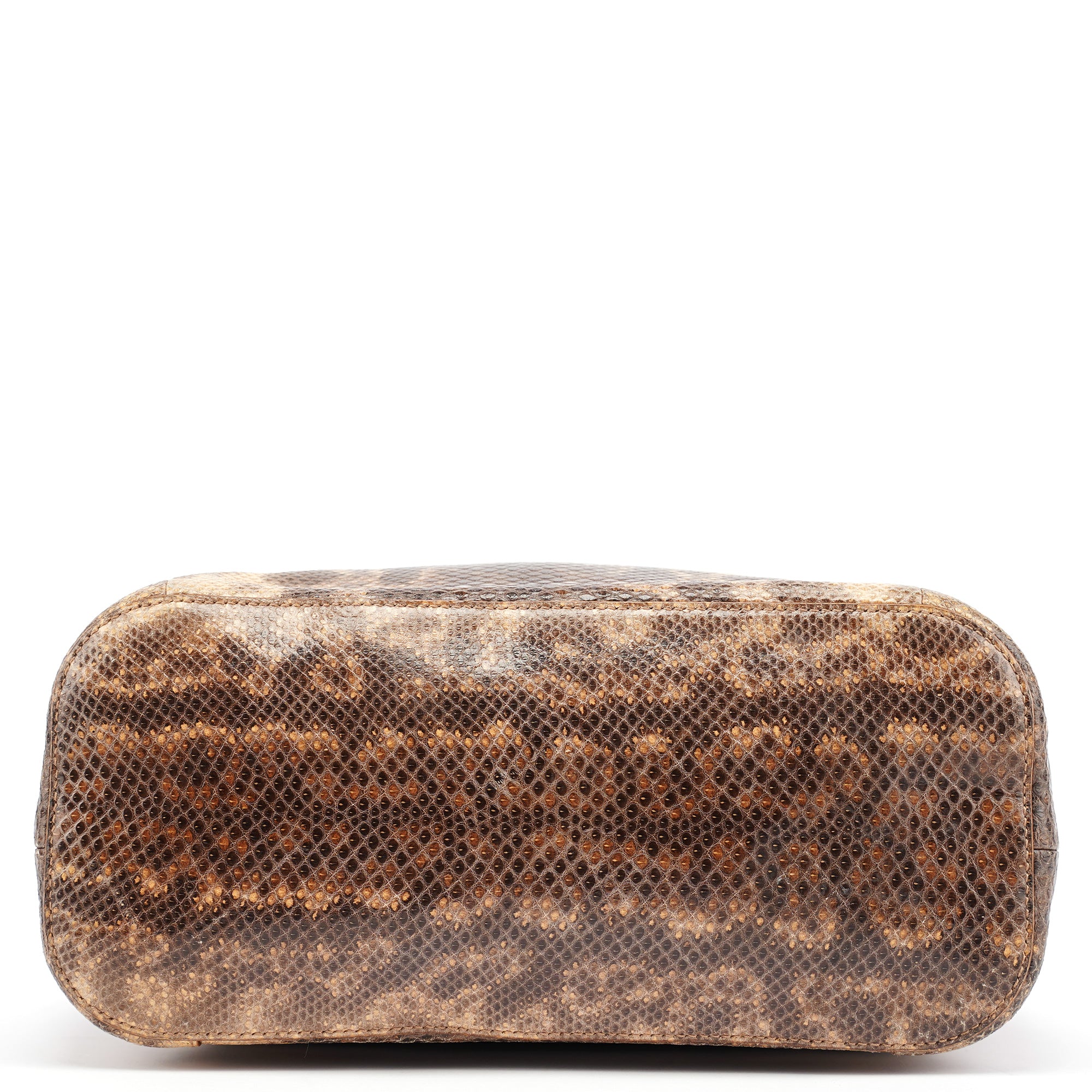 1999 Beige Lizard Leather Loop Shoulder Bag