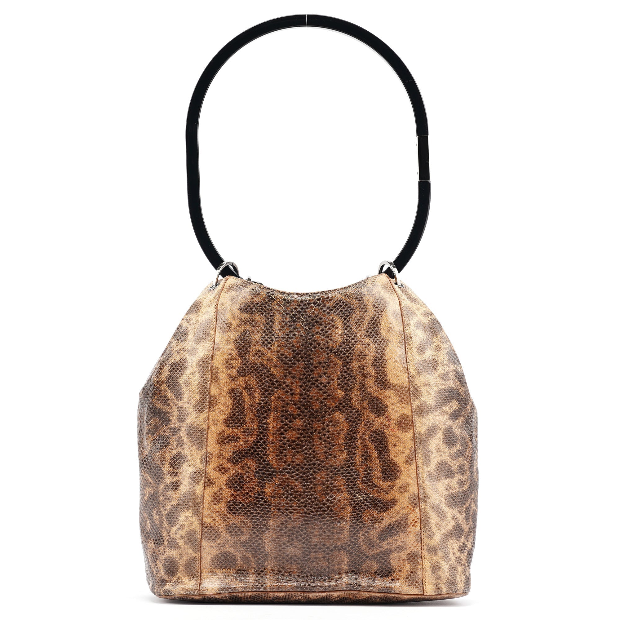 1999 Beige Lizard Leather Loop Shoulder Bag