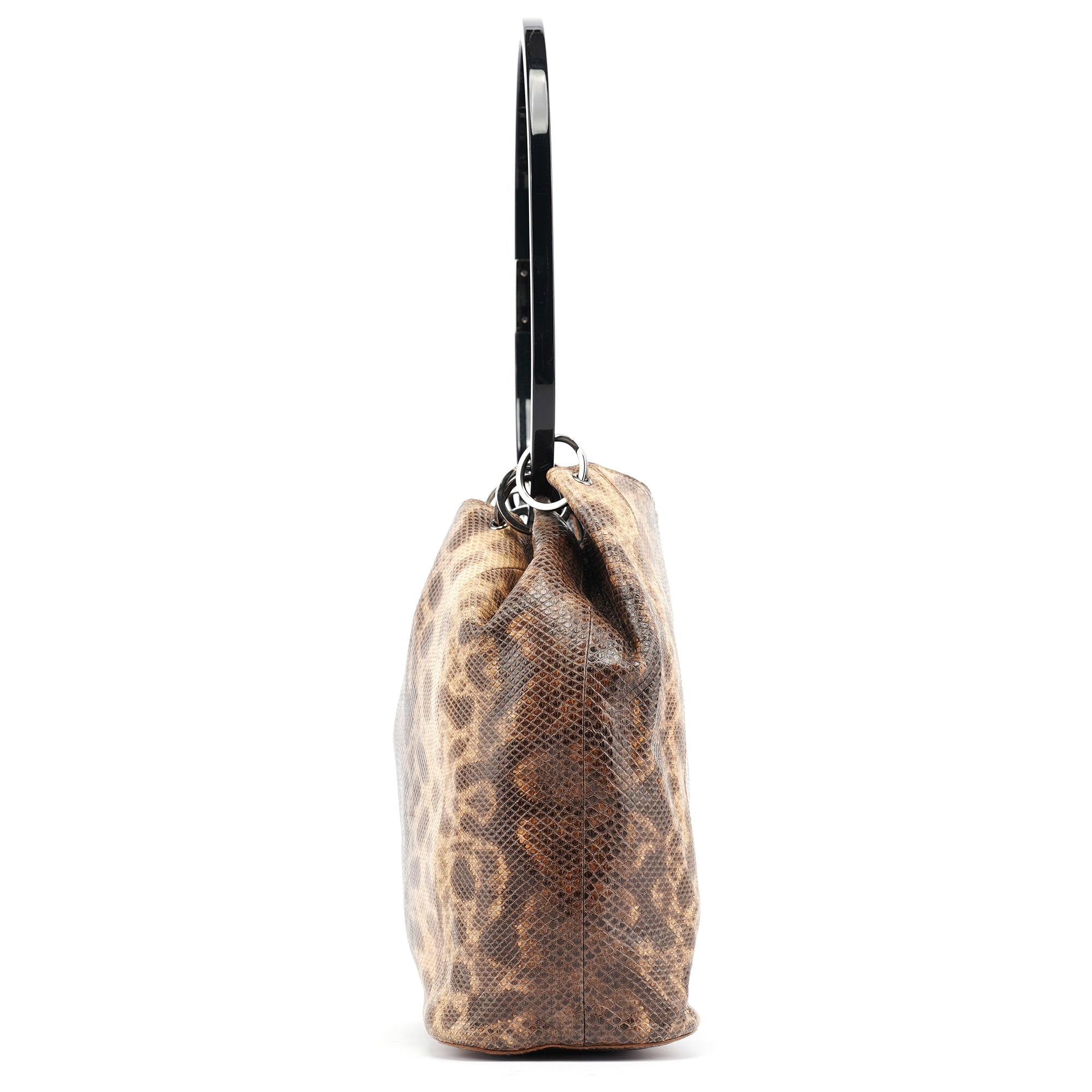 1999 Beige Lizard Leather Loop Shoulder Bag