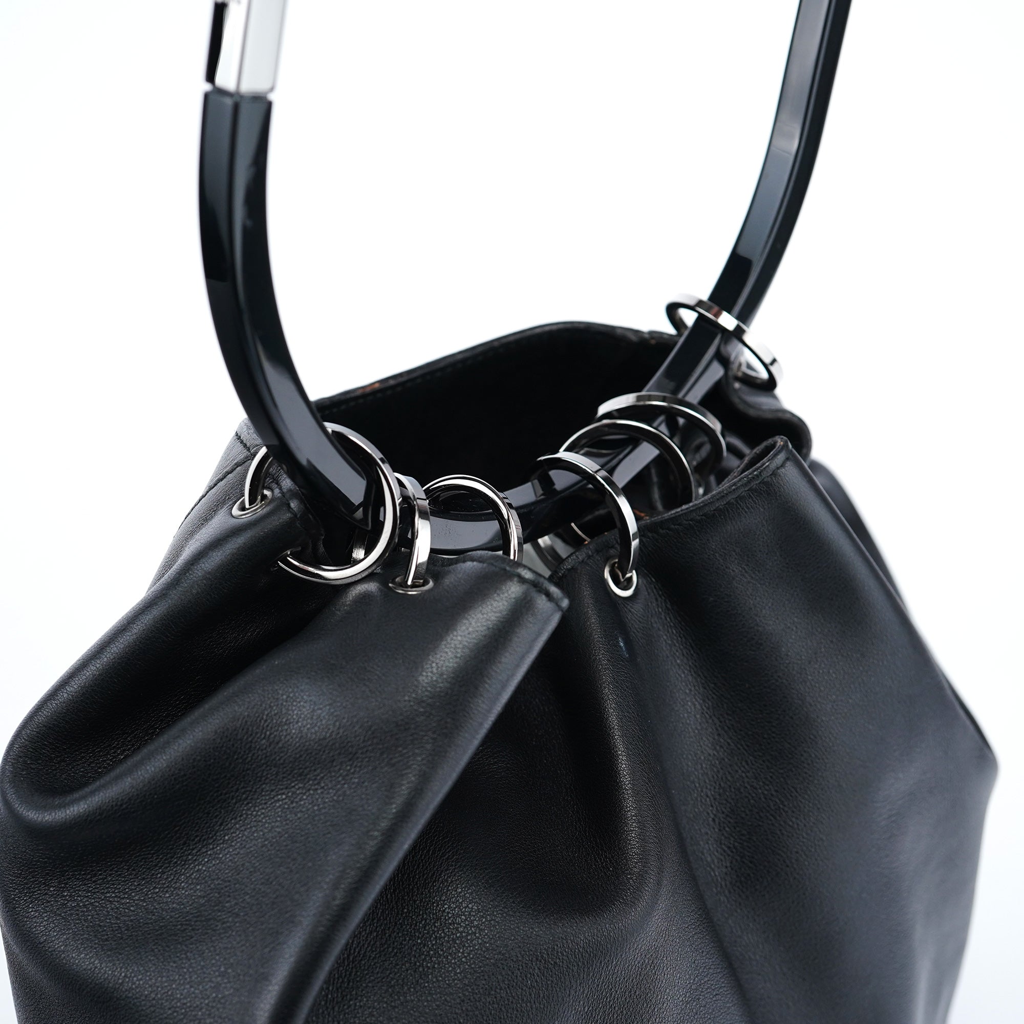 1999 Black Calfskin Loop Shoulder Bag