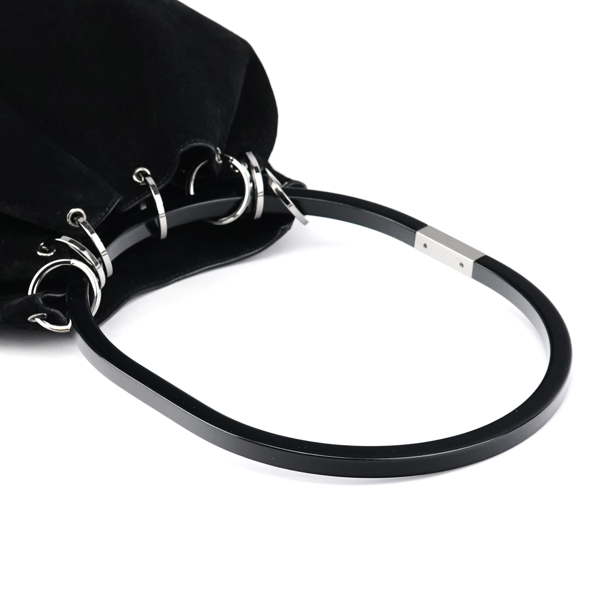 1999 Black Suede Loop Shoulder Bag