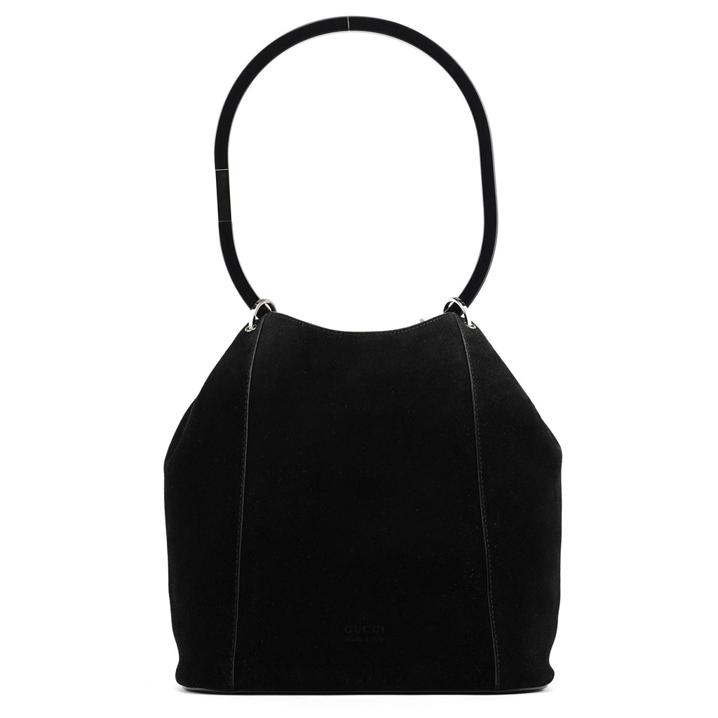 1999 Black Suede Loop Shoulder Bag