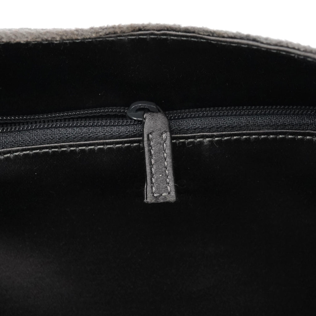 1999 Grey Velvet Loop Shoulder Bag