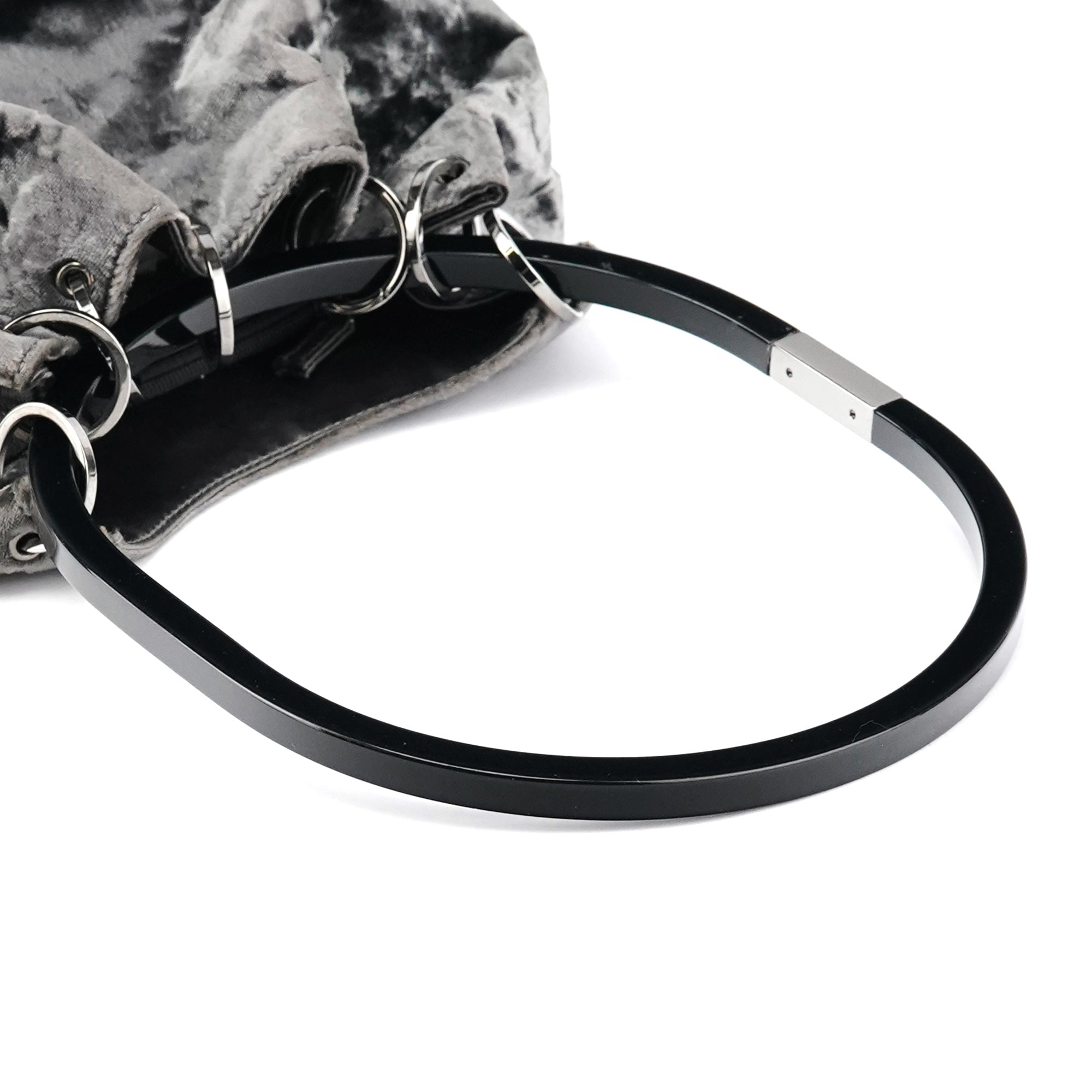 1999 Grey Velvet Loop Shoulder Bag
