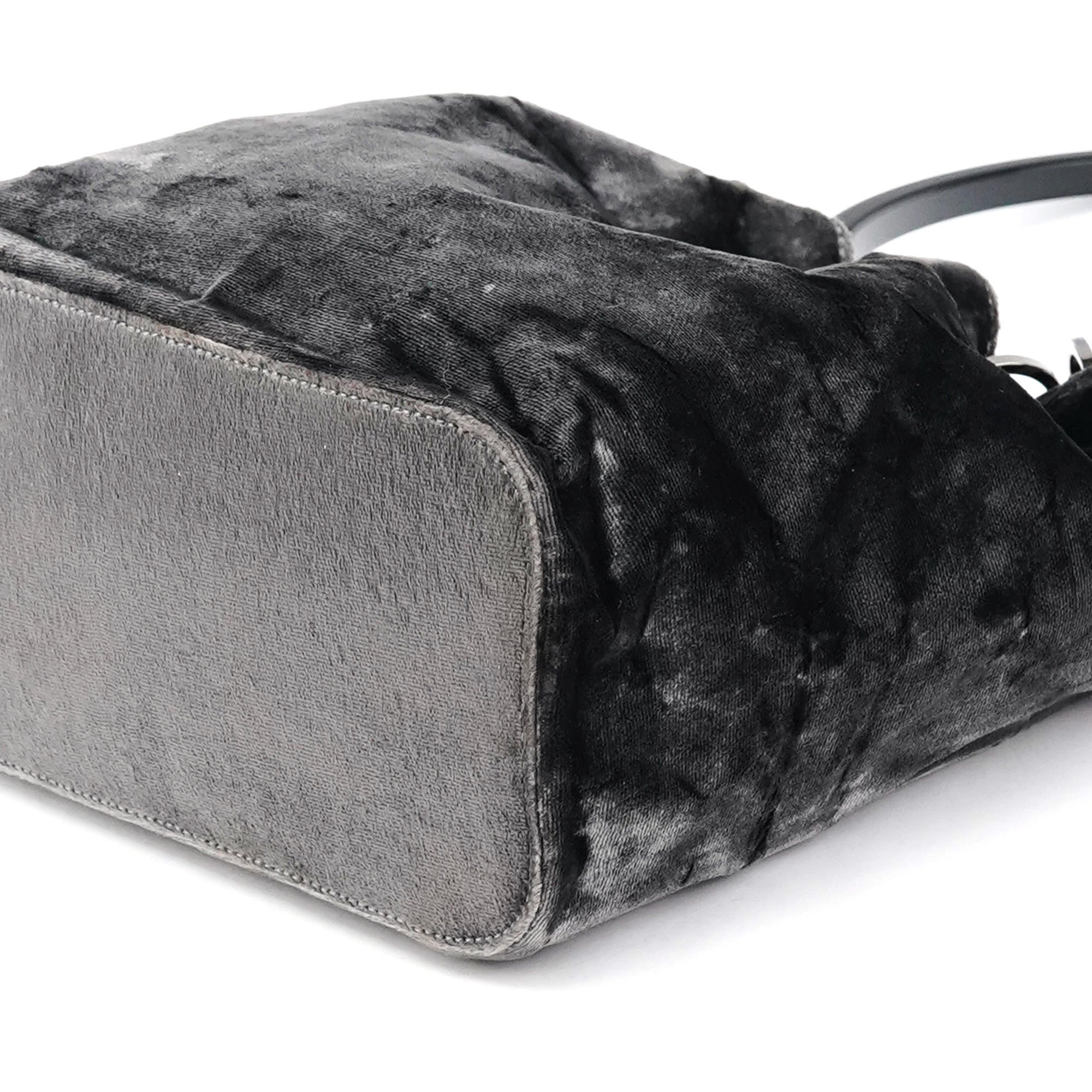 1999 Grey Velvet Loop Shoulder Bag