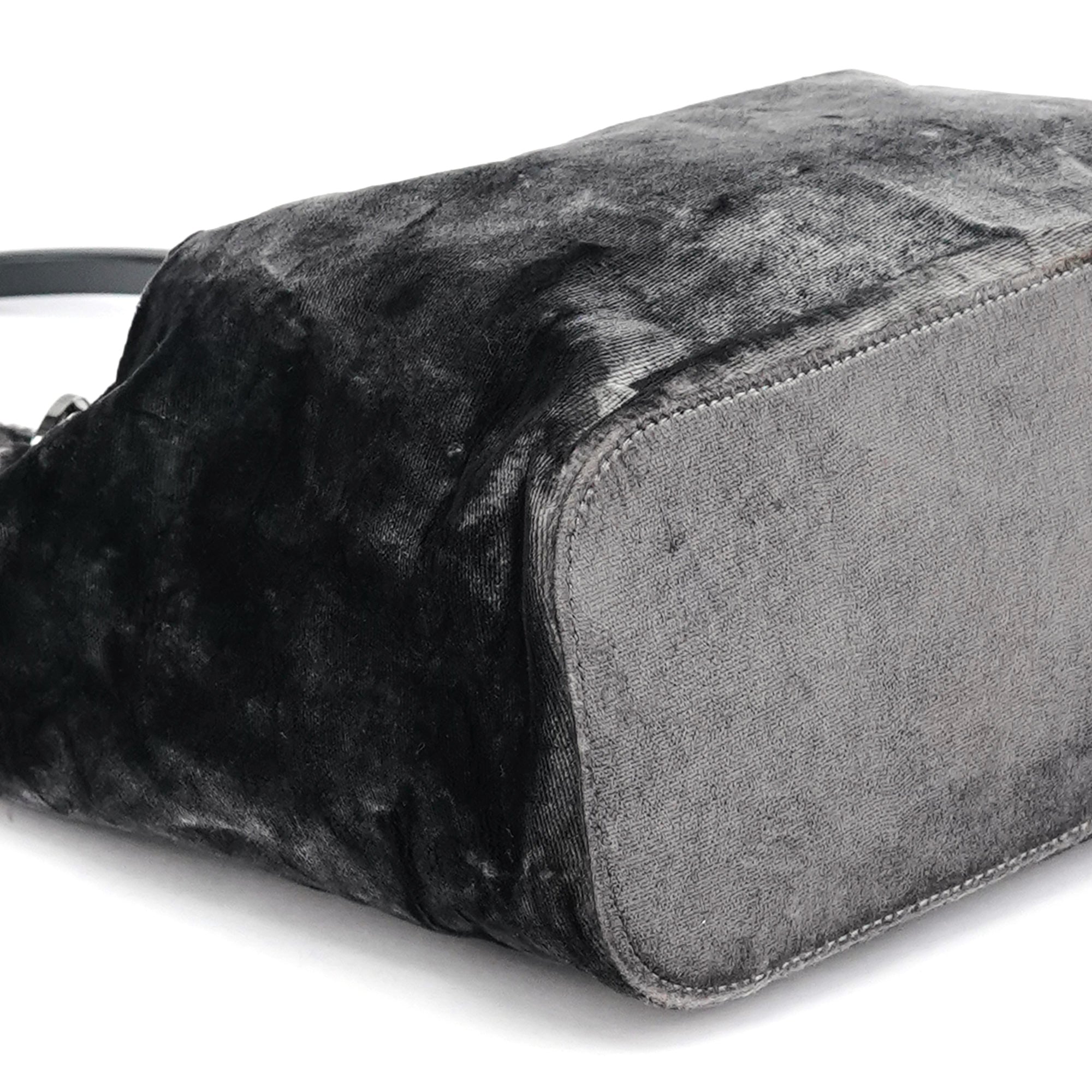 1999 Grey Velvet Loop Shoulder Bag