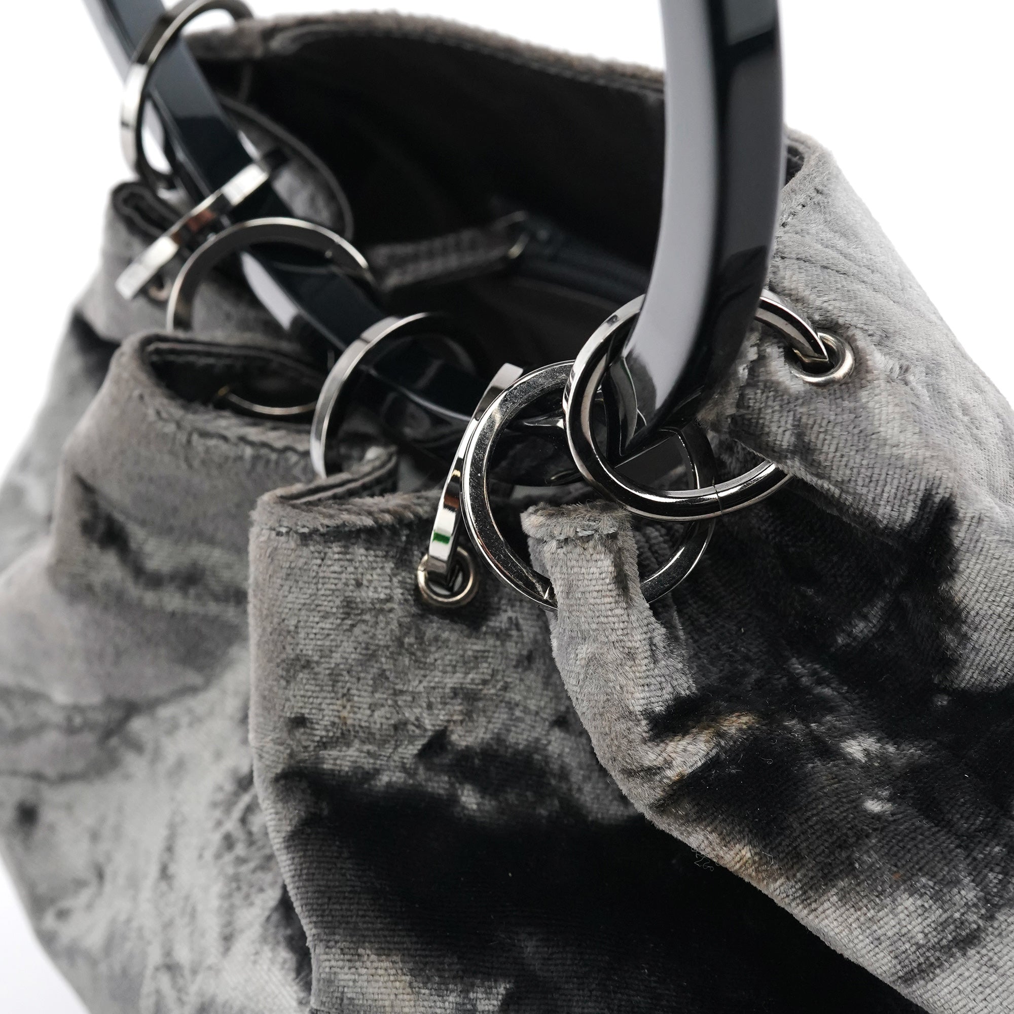 1999 Grey Velvet Loop Shoulder Bag