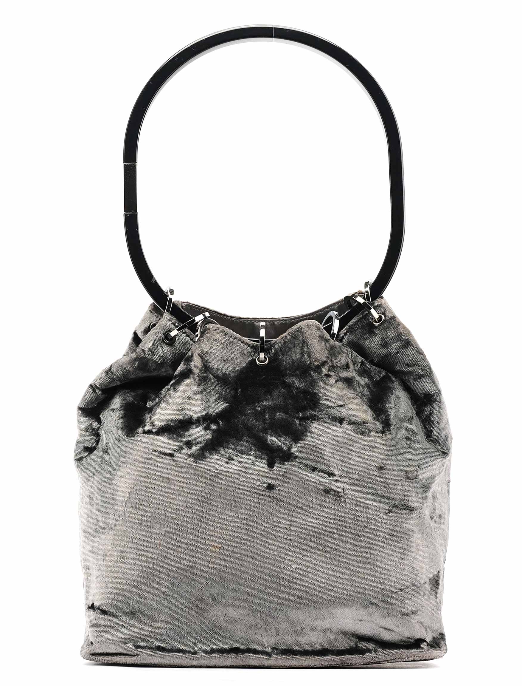 1999 Grey Velvet Loop Shoulder Bag