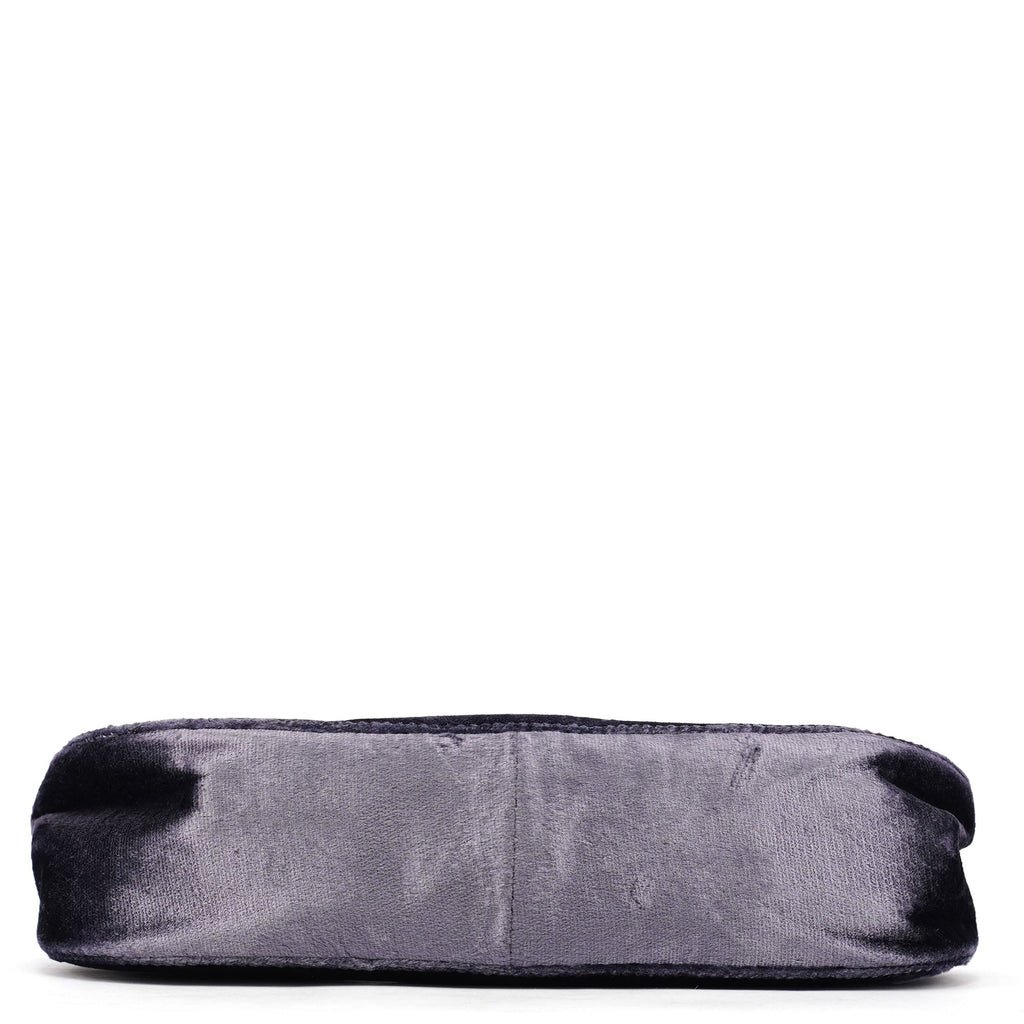 1999 Purple Velvet Bamboo Shoulder Bag
